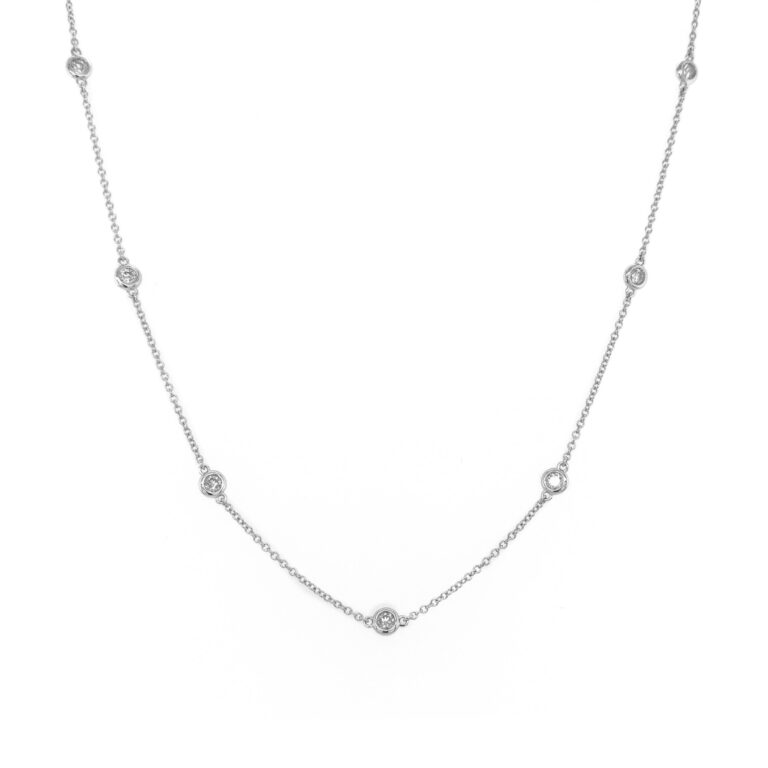 14k Gold & Diamond Station Necklace - 0.70ct