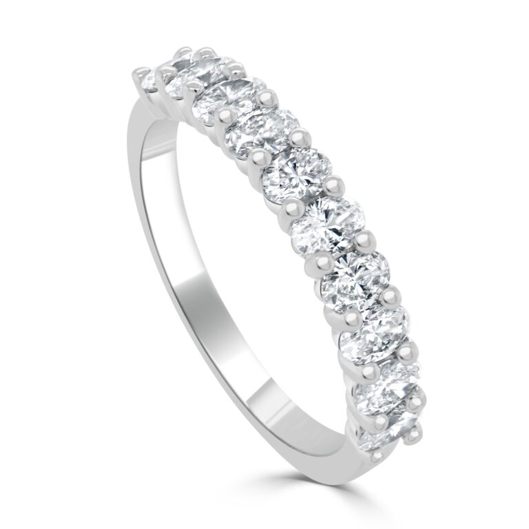 14k Gold Oval-Cut Diamond Band