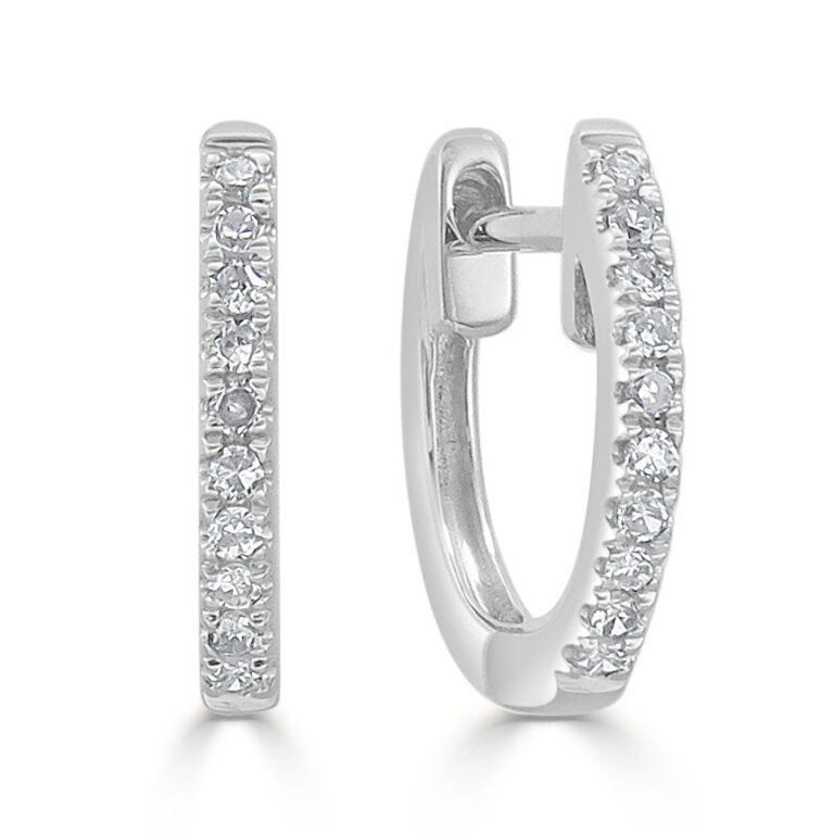 14k Gold & Diamond Huggie Earrings- 0.06ct.